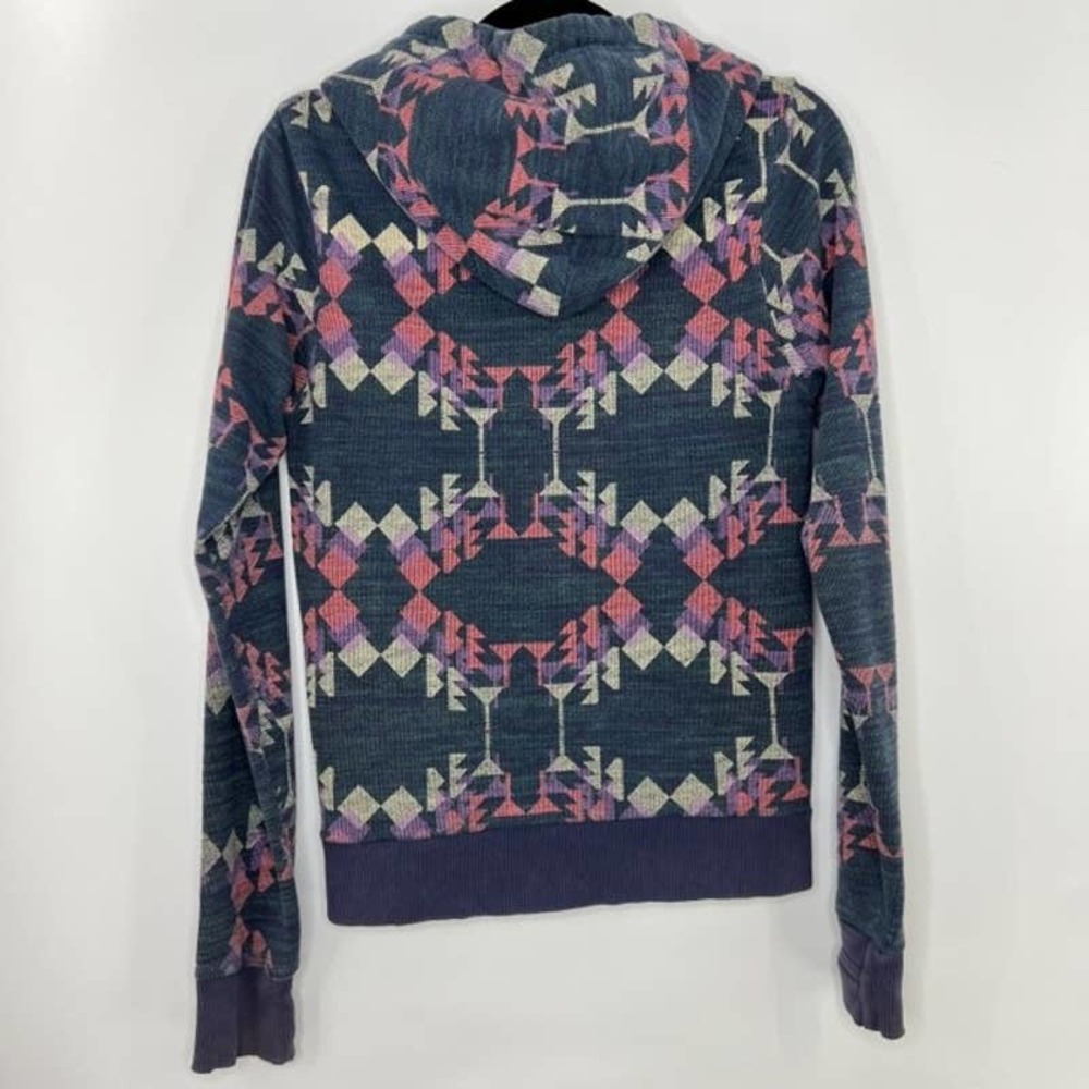 Obey Aztec Pattern Geometric Full Zip Hoodie Jack… - image 4